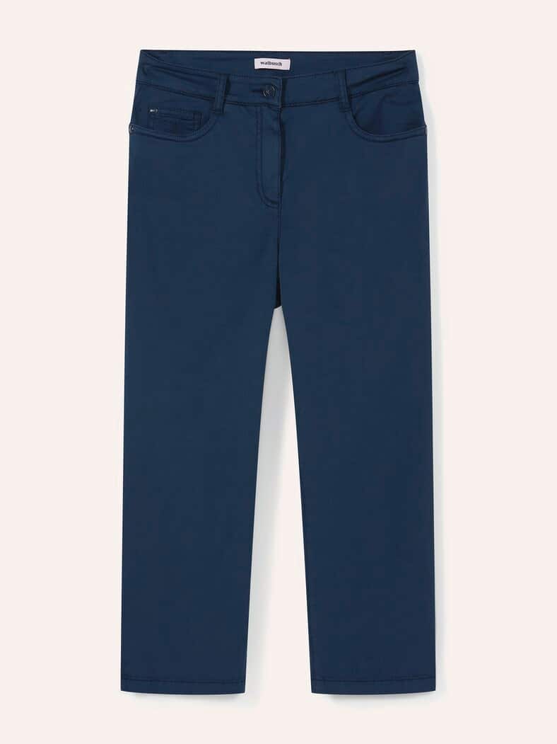 Capri aus Baumwollmix Marine