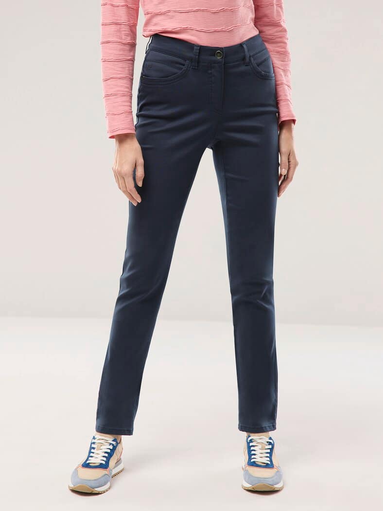 Extraglatt Baumwollhose Slim Fit Nachtblau