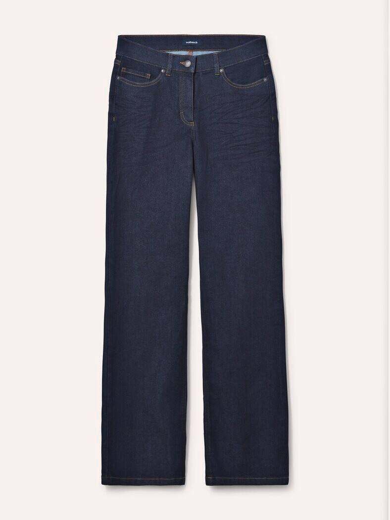 5 Pocket Jeans mit weitem Bein Rinsed