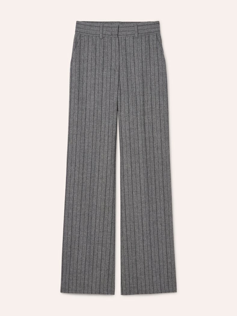Marlene Hose aus Premium Flanell Nadelstreifen Grau