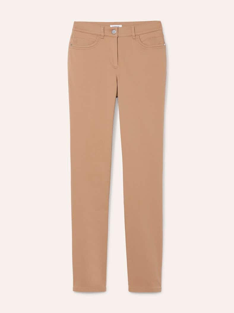 Extraglatt Baumwollhose Praline