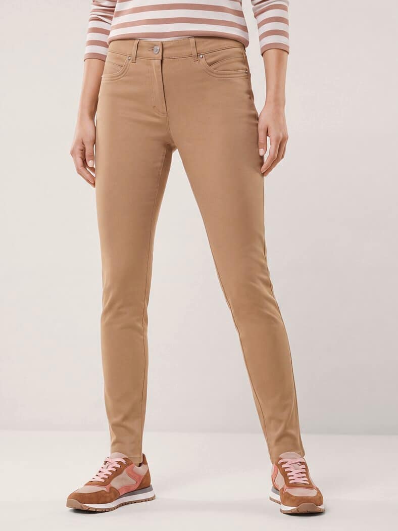 Extraglatt Baumwollhose Slim Fit Praline