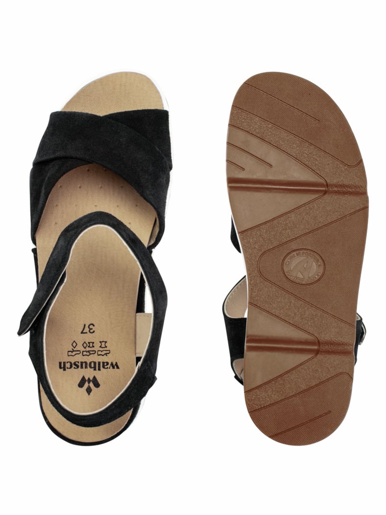 Kreuzriemen Sandale Schwarz