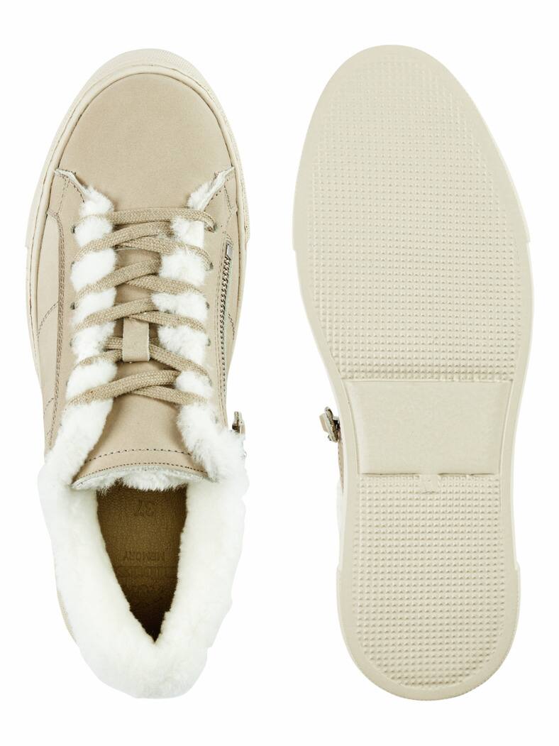 Lammfell City-Sneaker Beige