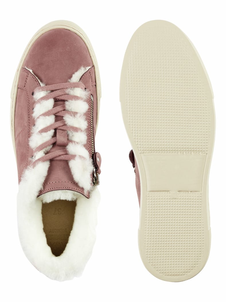 Lammfell City-Sneaker Lavendel