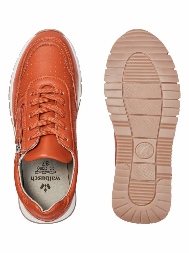 Hirschleder-Sneaker Rotorange