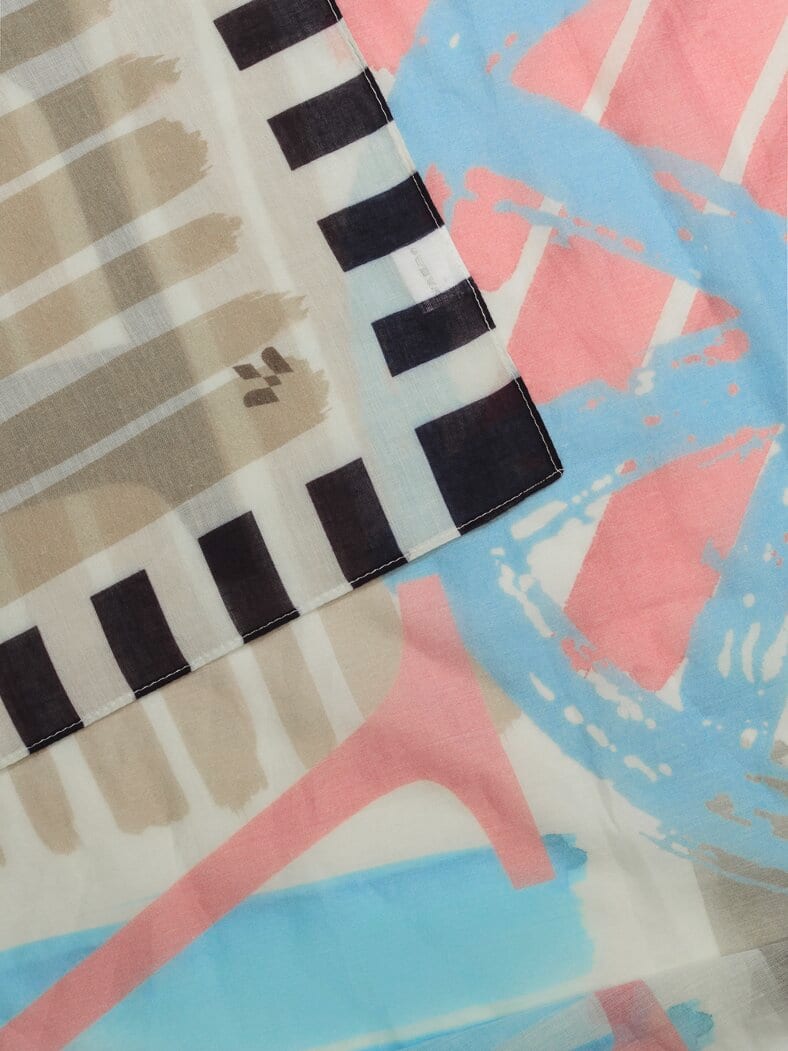 Baumwolltuch Sommerpastelle Blau/Rosa