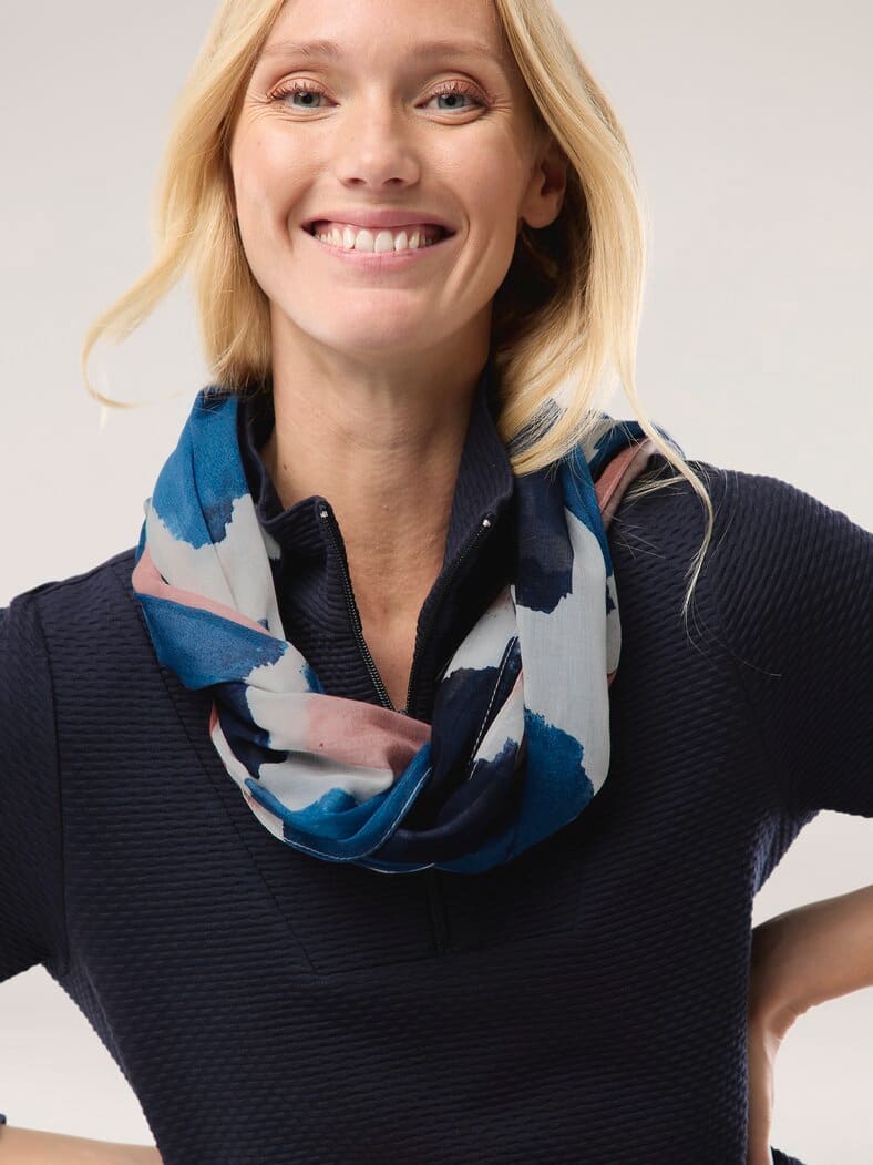 Schal aus leichter Baumwolle Blau