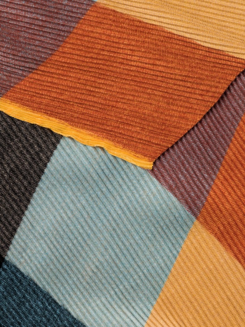 Plissee-Schal Safran/Grün