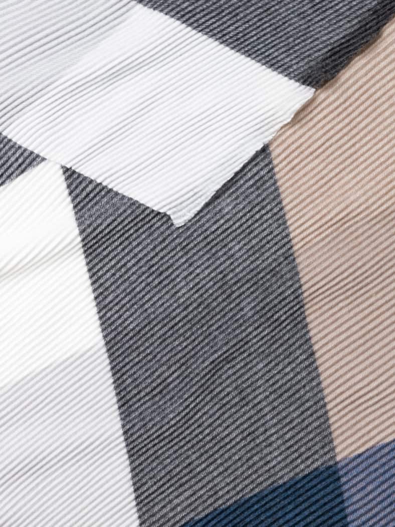 Plissee-Schal Blau/Grau