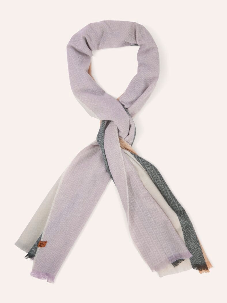 Streifenschal Praline/Mauve