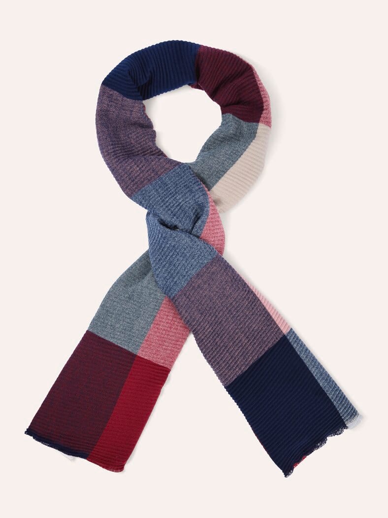 Plissee-Schal Merlot/Marine