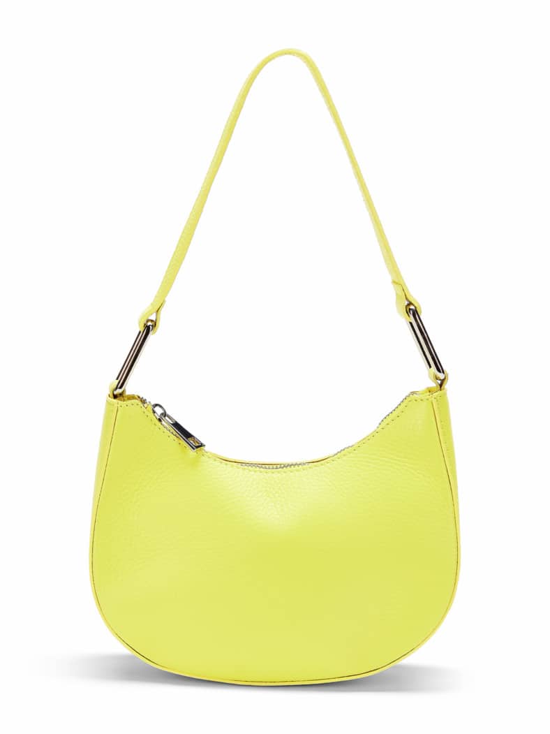 Leder Mini Bananen Handtasche Zitrone