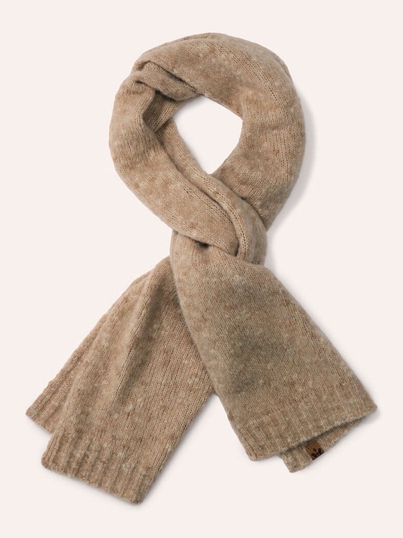 Strickschal mit Alpaka Sesam Melange