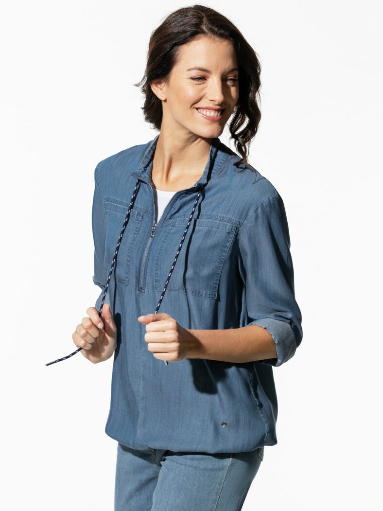 Lyocell-Blouson-Bluse für Damen | Walbusch | T-Shirts