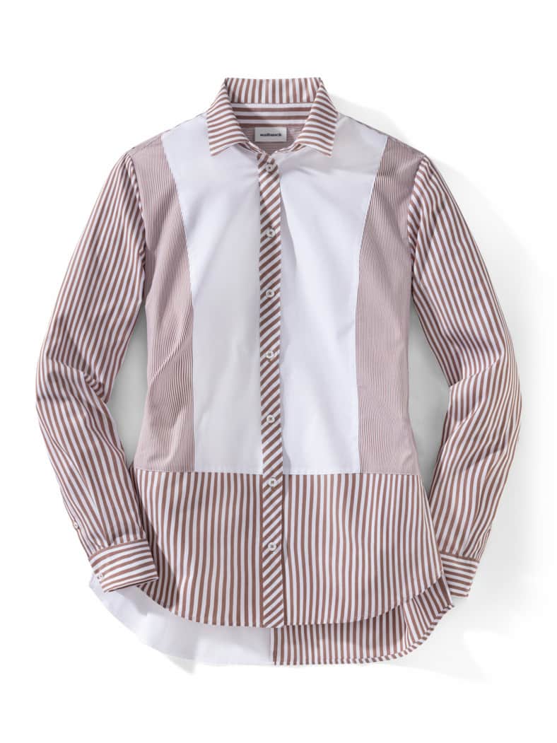 Patchwork Bluse Streifen Toffee