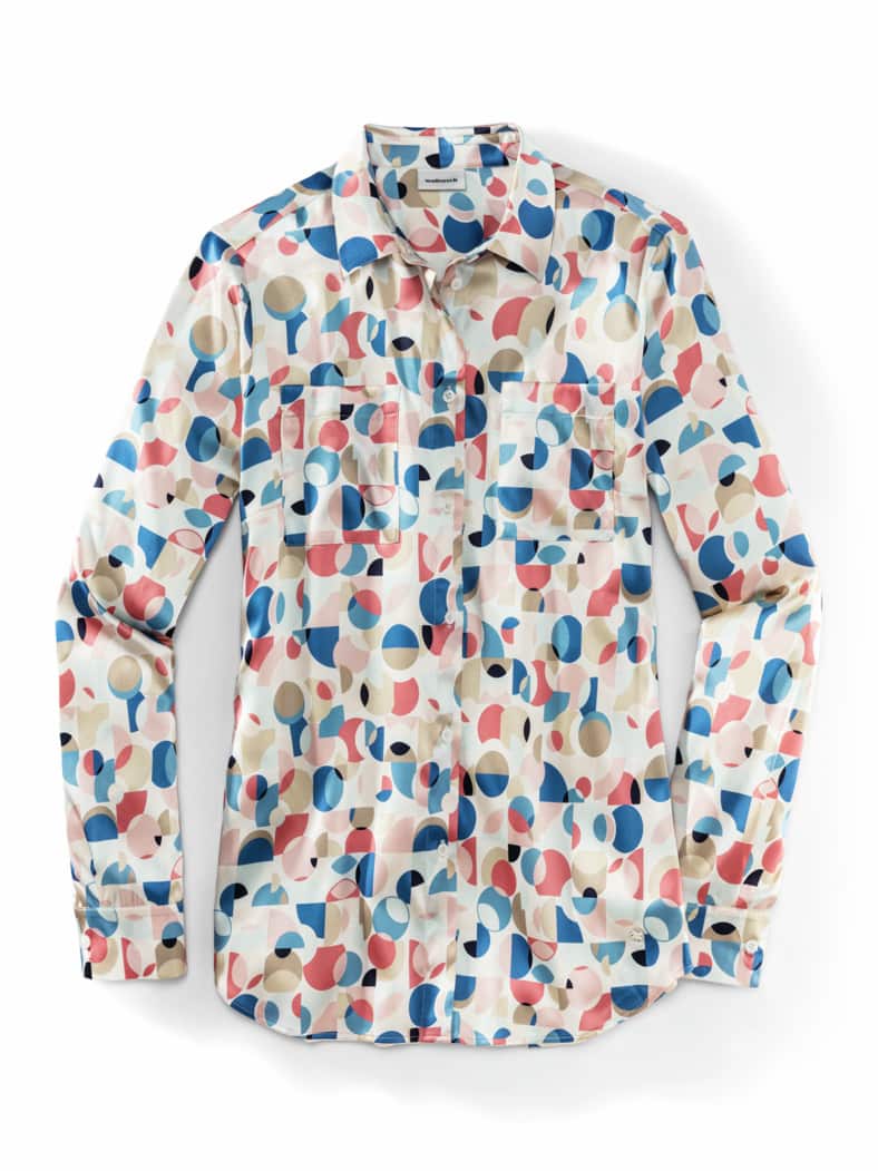 Seiden-Hemdbluse Edel-Basic Multicolor