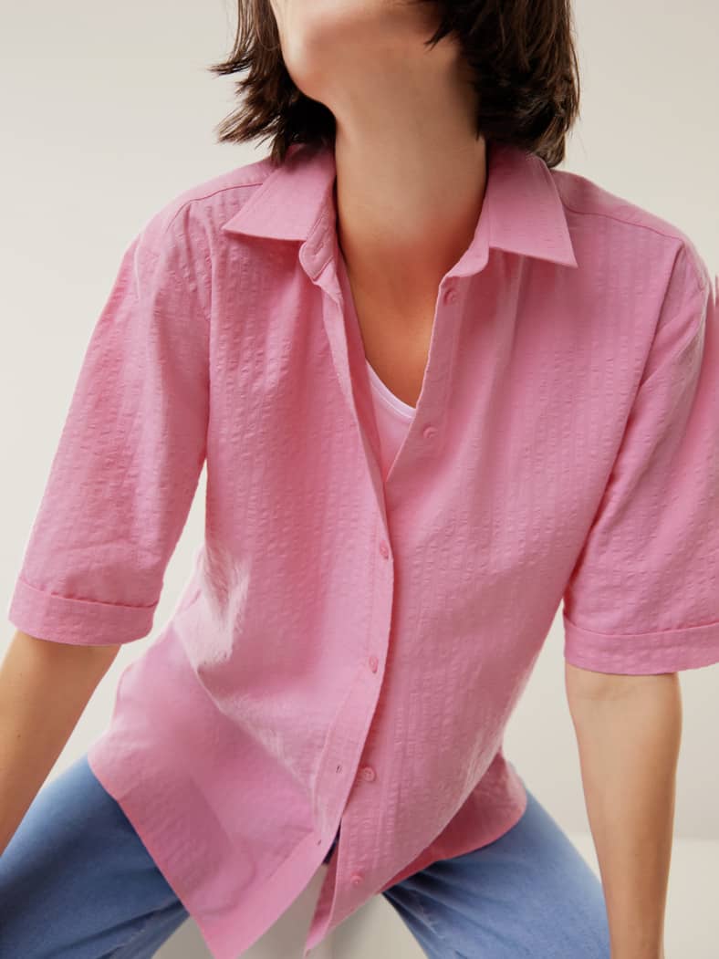 Seersucker Hemdbluse Nelke