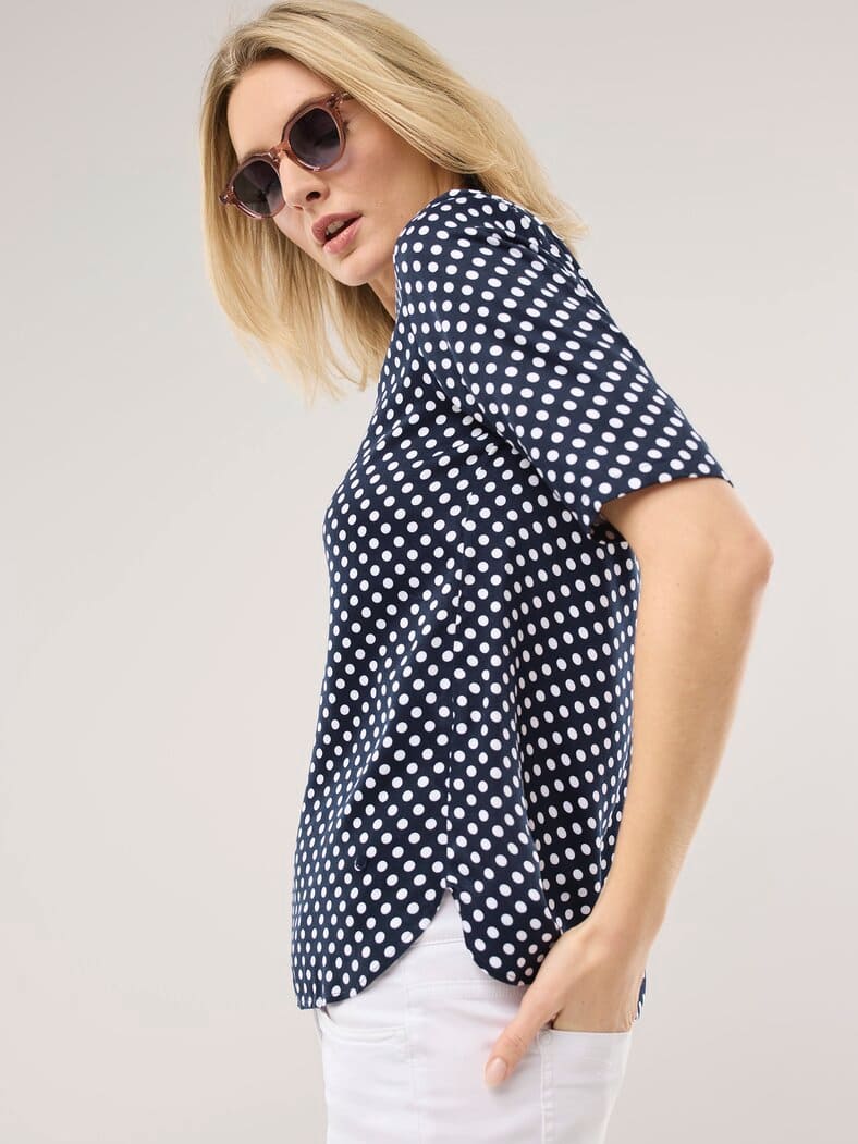 T-Shirt-Bluse Extra Leicht Tupfen