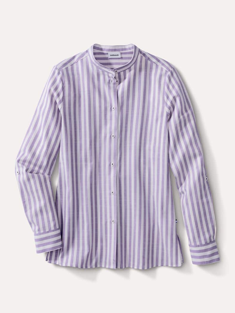 Stehkragenbluse Feel Good Streifen Veilchen