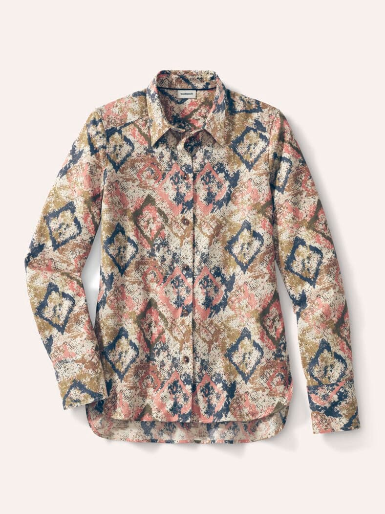 Polar-Flanell Hemdbluse Ikat Melange