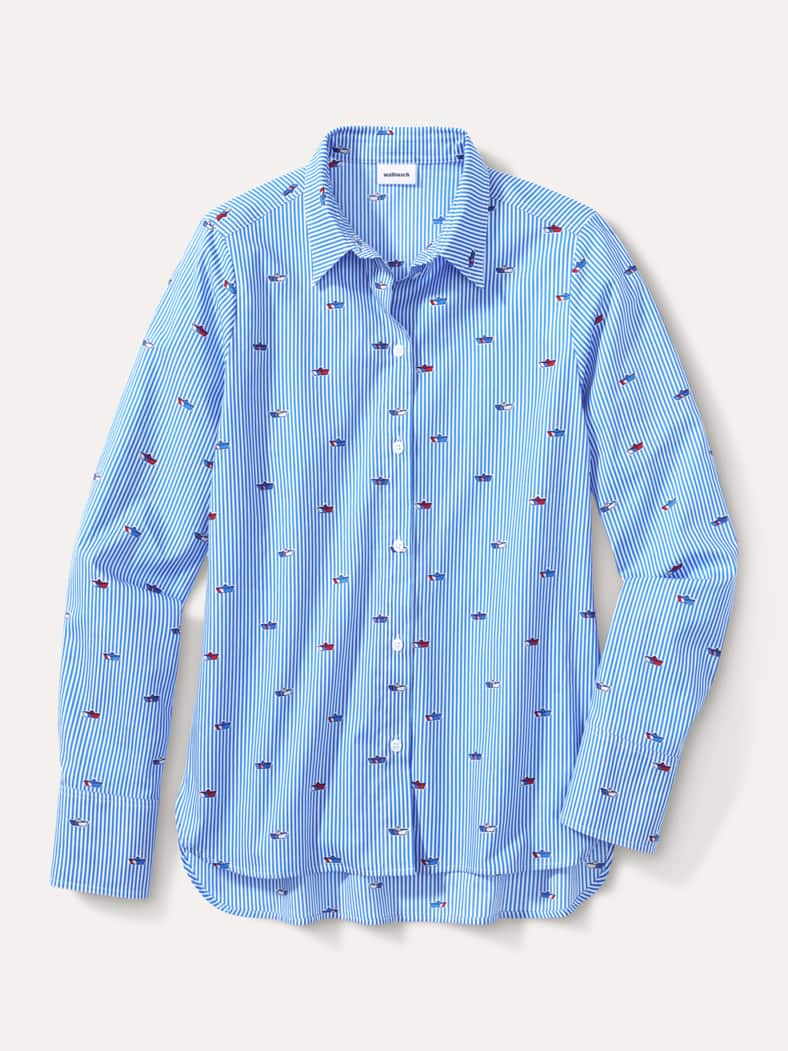 Baumwoll-Bluse Zeitlos Schiffchen