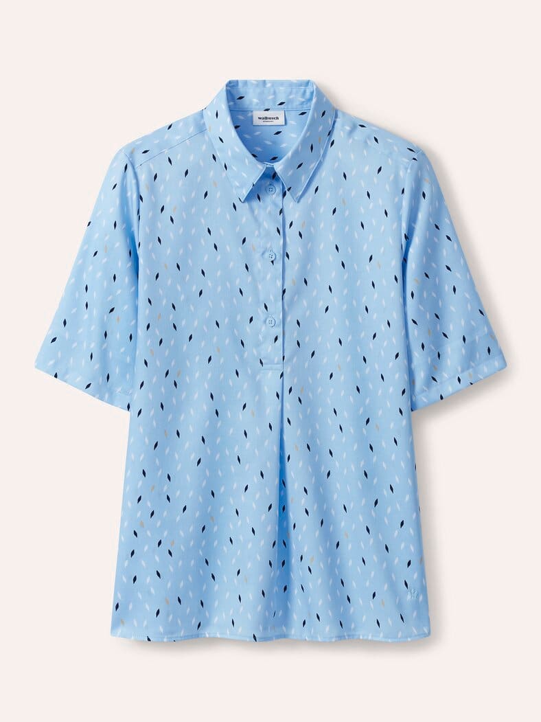 Extraglatt Polo Bluse Minimal Skyblue