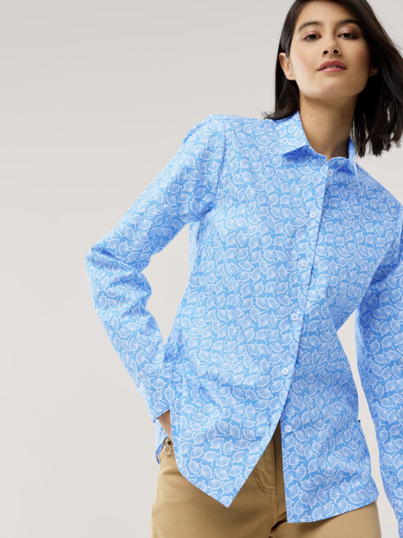 Baumwoll Bluse Perfect Match Millefleurs Jeansblau