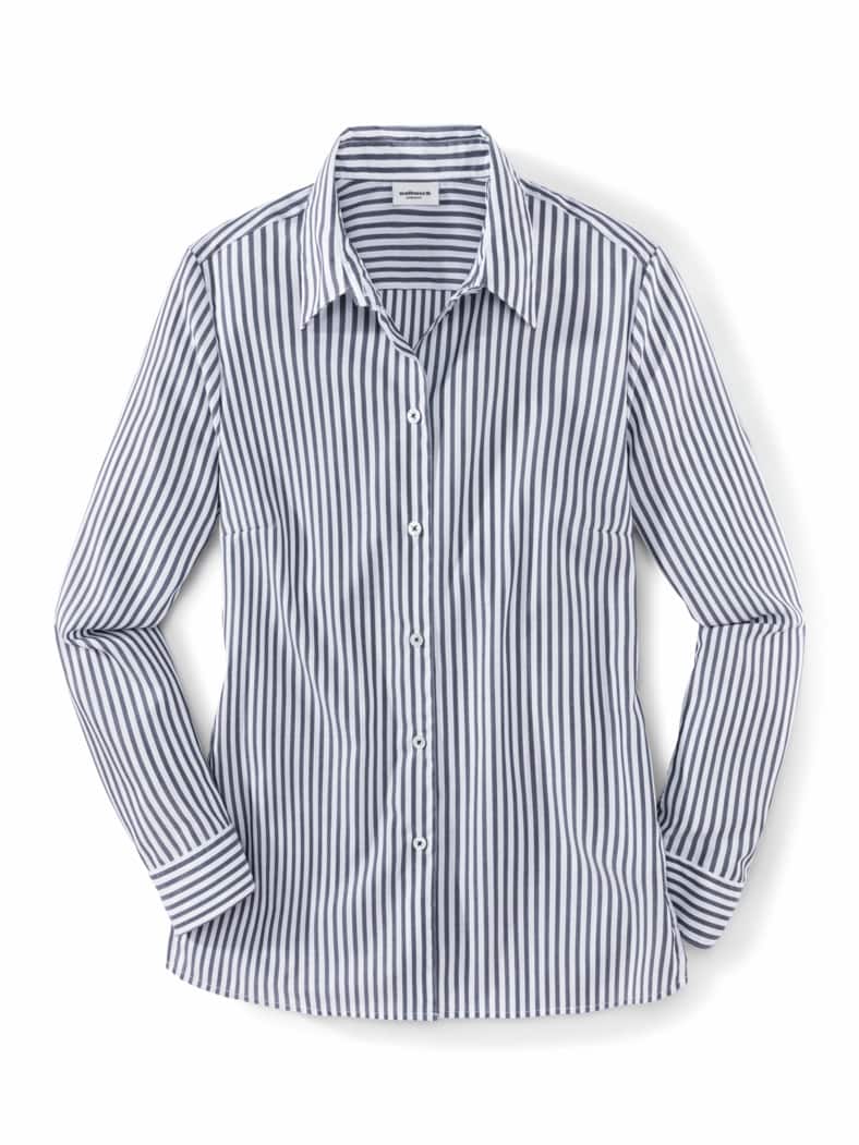 Extraglatt Baumwoll-Bluse Streifen