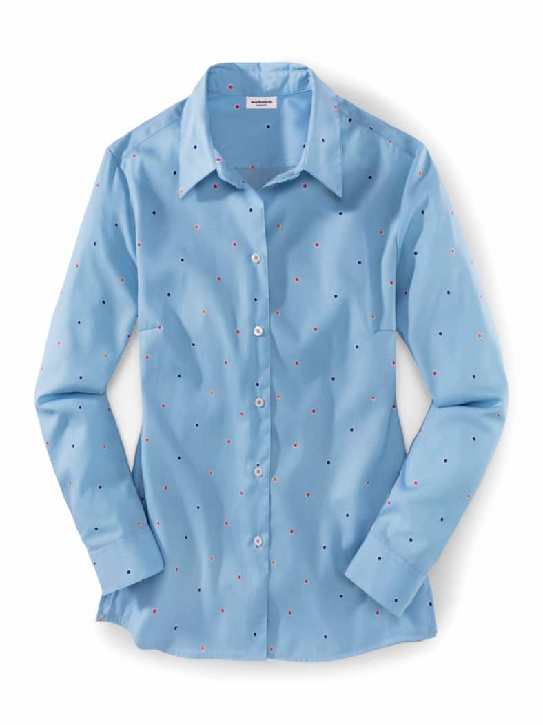 Extraglatt Baumwoll-Bluse Tupfen