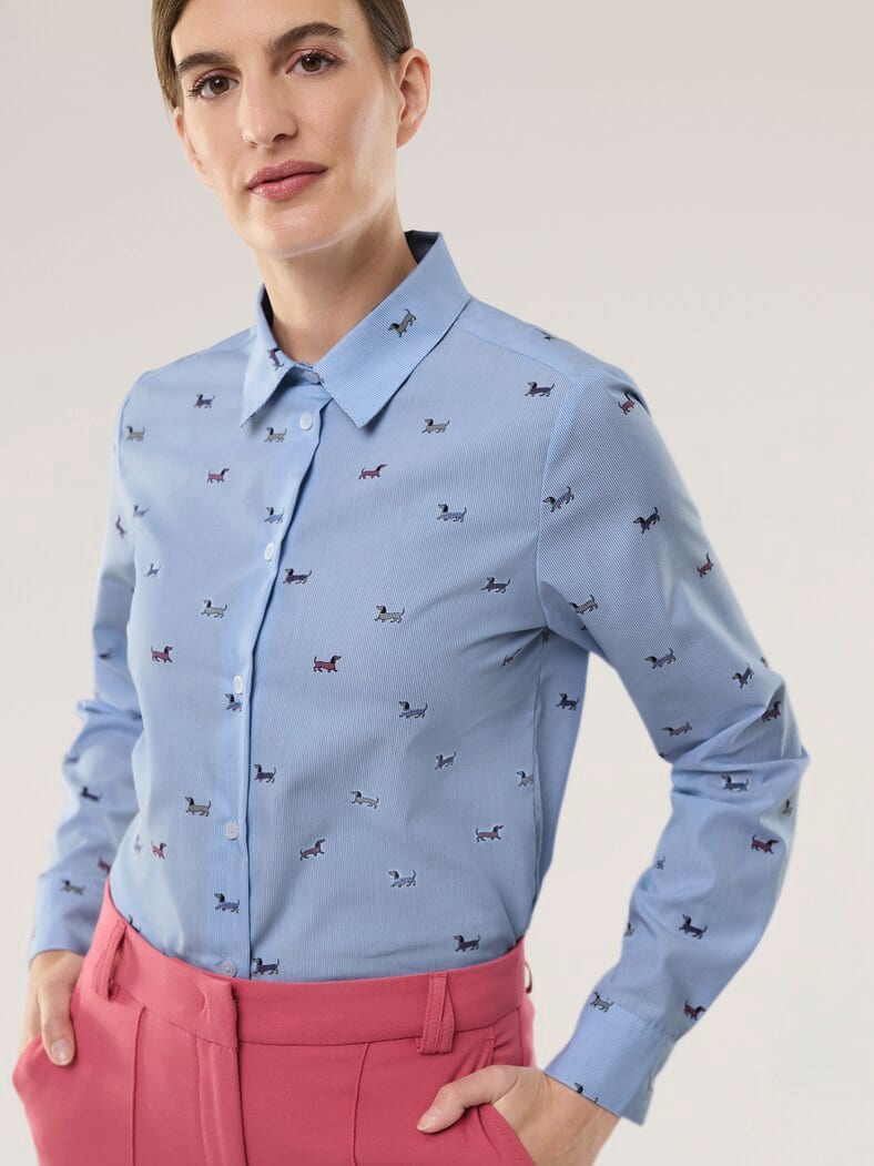 Extraglatt-Hemdbluse Everyday 2.0 Dackeldruck