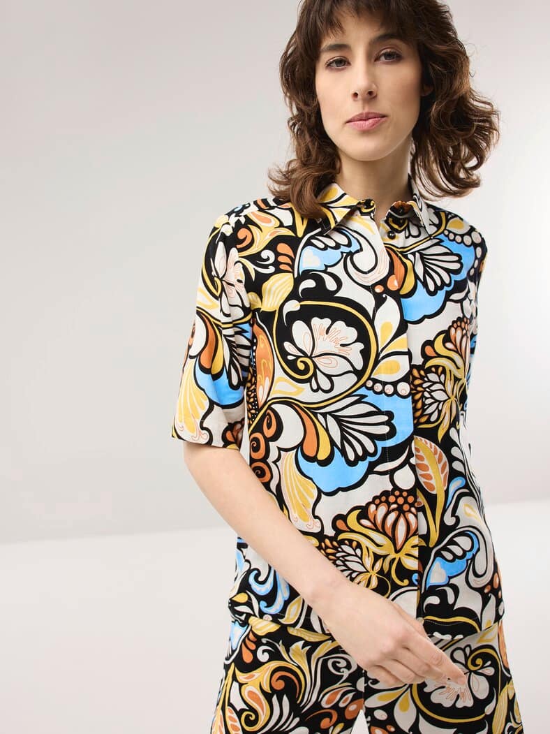 Hemdbluse Leinenmix Multicolor