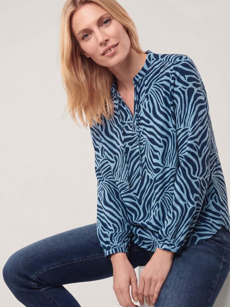 Shirtbluse aus Baumwollmix Smokey Blue