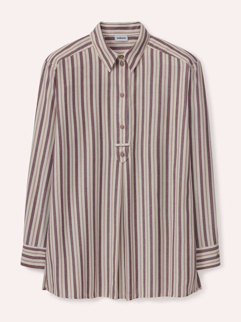 Bluse aus Polar-Flanell Streifen Rot