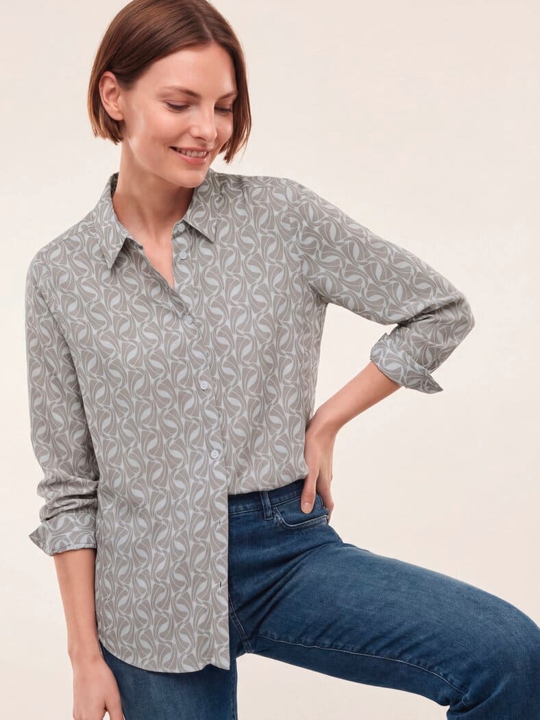 Extraglatt-Hemdbluse Everyday 2.0 Druck Kitt