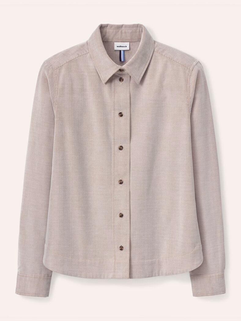 Two-Tone Cord Bluse Boxi Praline