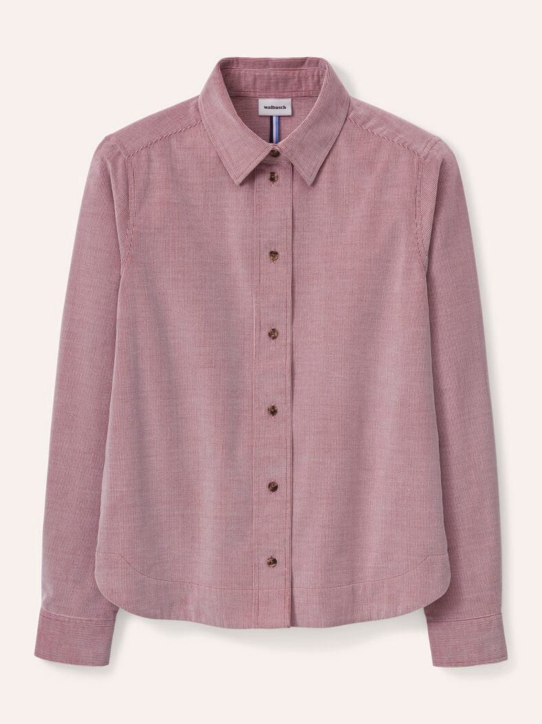 Two-Tone Cord Bluse Boxi Ziegelrot