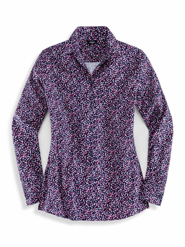 Thermoflanell-Hemdbluse Tupfen Blau