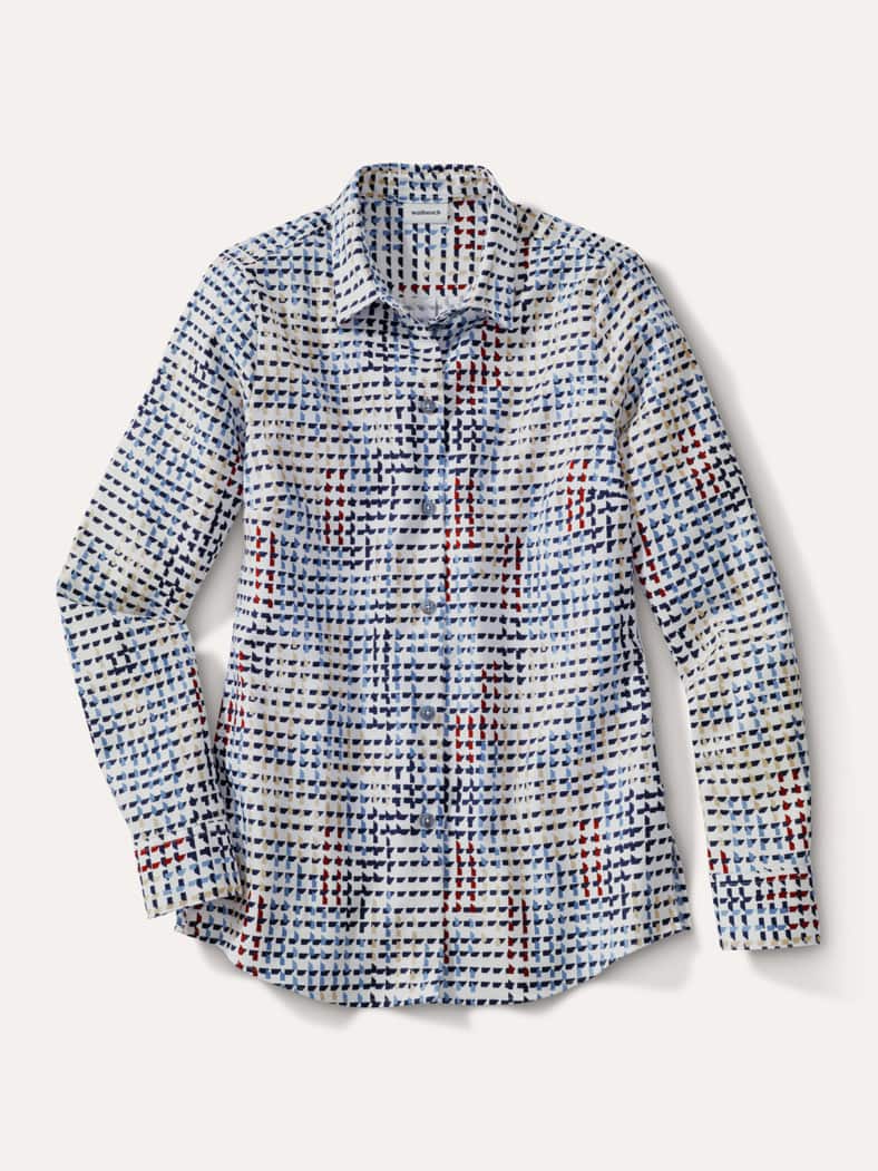 Thermo-Flanell-Hemdbluse Hahnentritt Beere