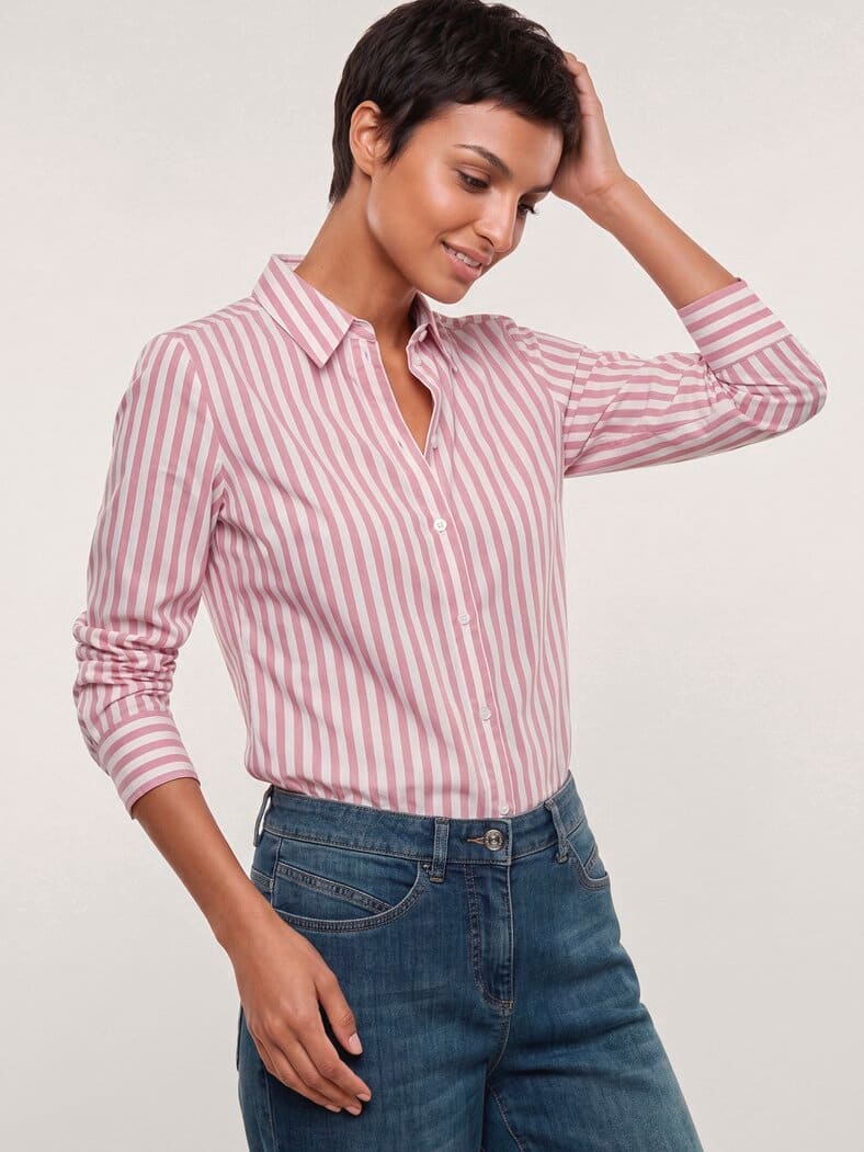 Hemdbluse Perfect Match Streifen Rosenholz