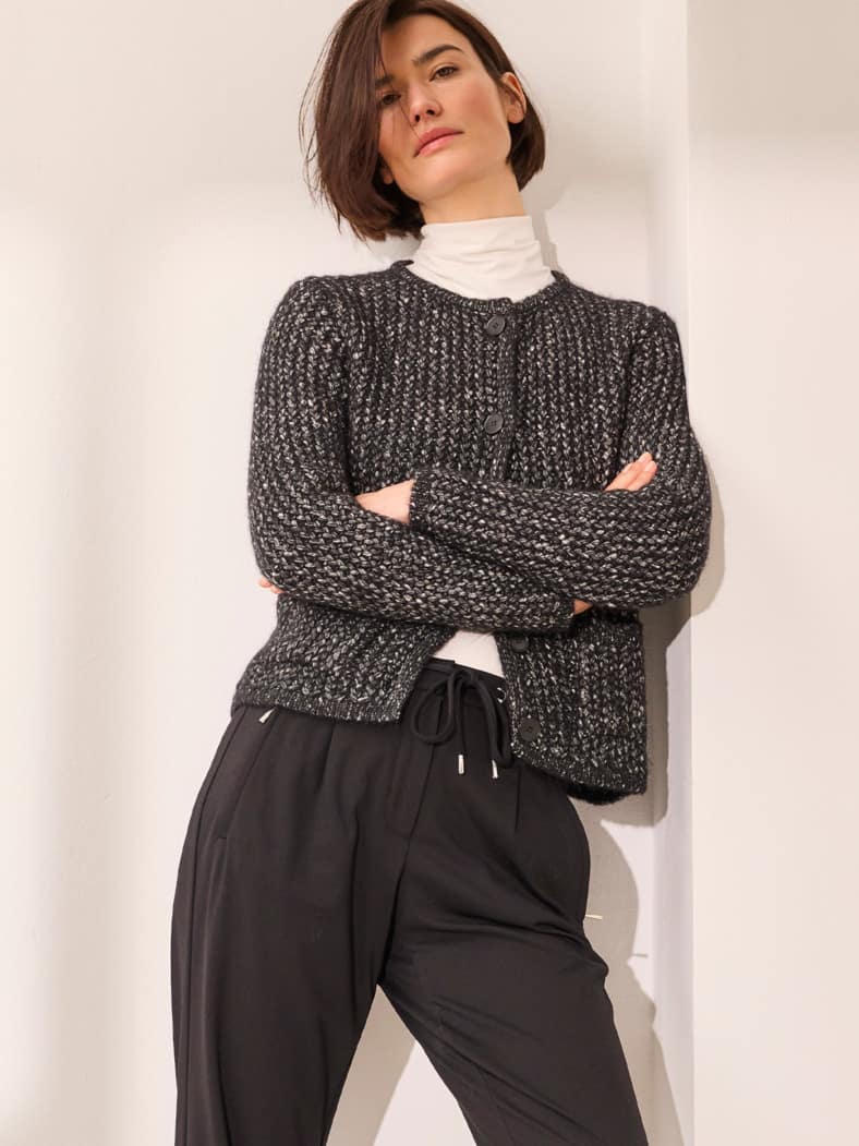 Outfit Cosy Strickjacke Bellino