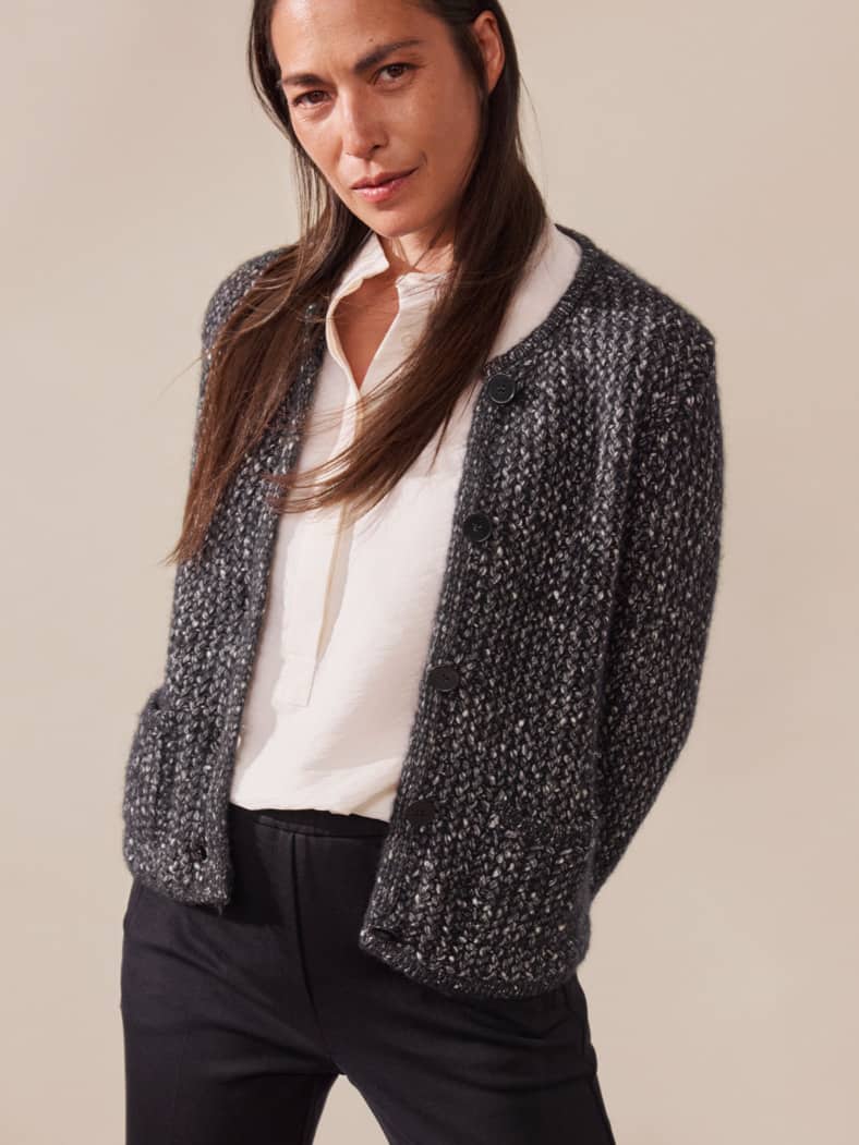 Outfit Cosy Strickjacke Bellino