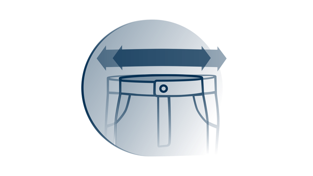Silhouette einer stehenden Person mit Pfeil, der nach rechts zeigt.